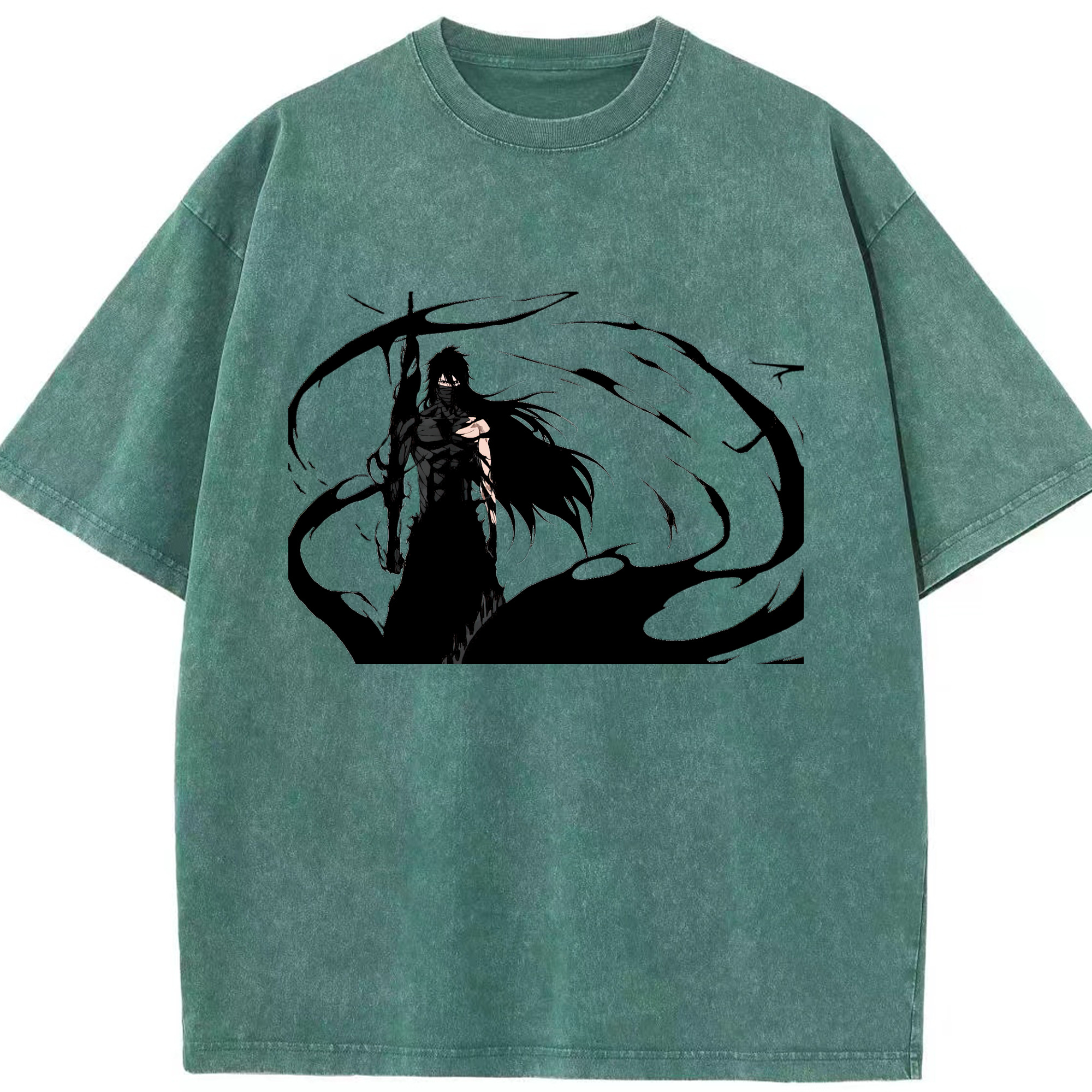 （画像用） ブリーチ 黒崎一護（くろさき いちご）BLEACH Kurosaki Ichigo 綿100% ヴィンテージ風 半袖Tシャツ（フロントプリント）